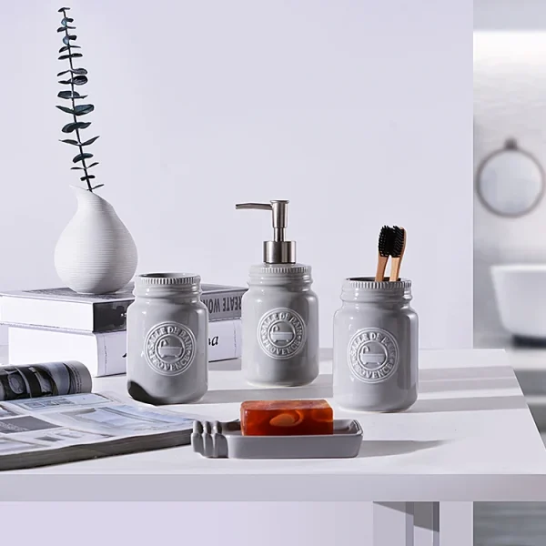 4 piece ceramic bathroom accessories set (2)