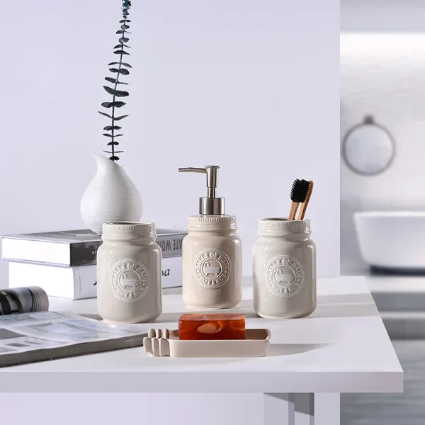 4 piece ceramic bathroom accessories set (4)