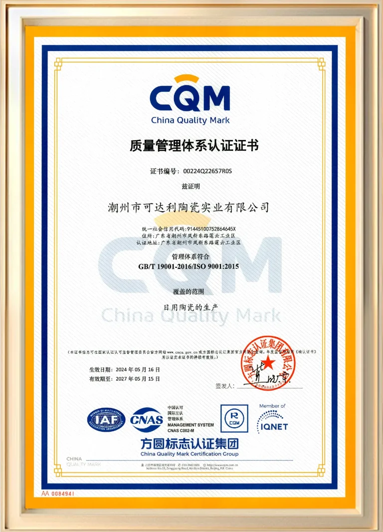 ISO9001 certificate