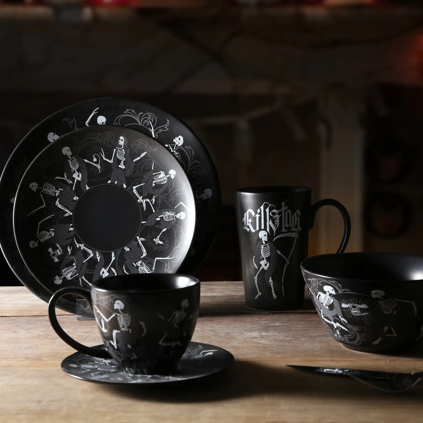 wholesale ceramic dinnerware set_skull style (1)