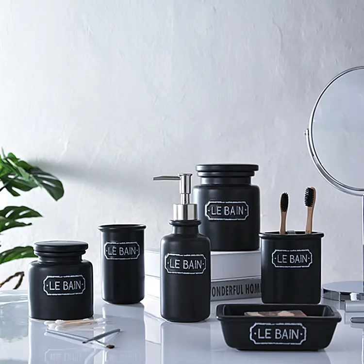 bulk ceramic bathroom accessories set (6)