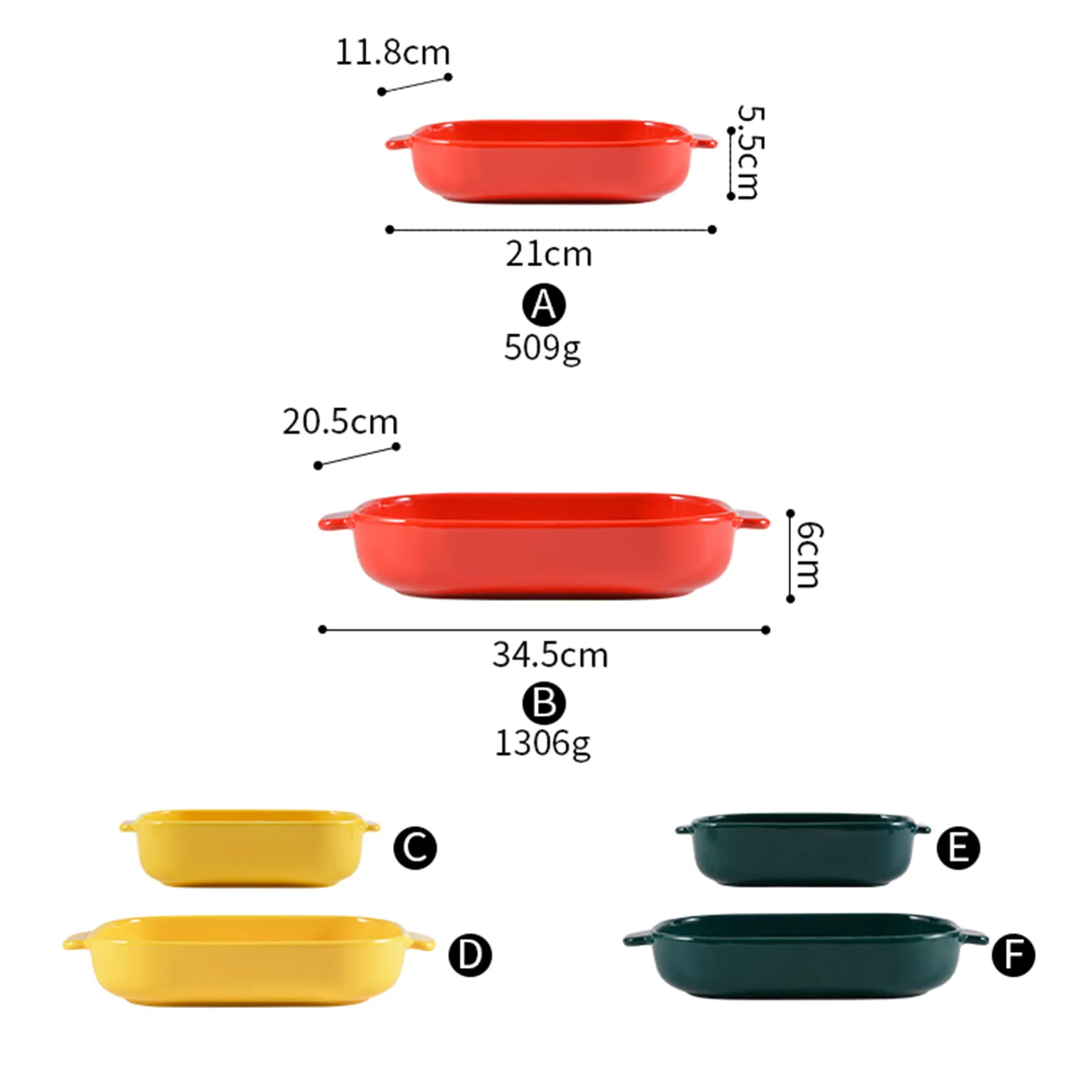 ceramic baking dish dimension