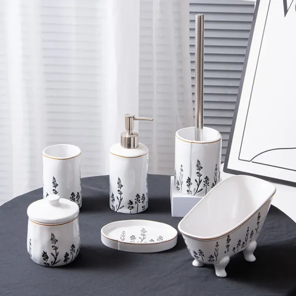wholesale 6-piece ceramic bathroom accessories set (1)