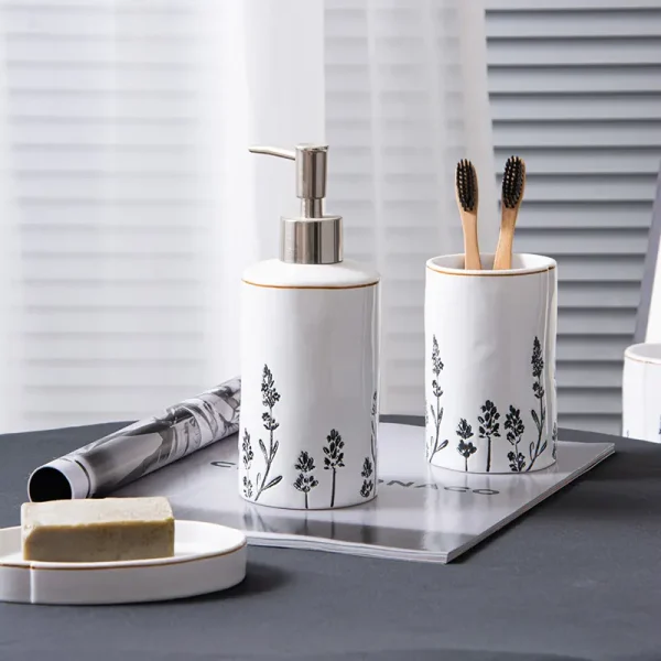 wholesale 6-piece ceramic bathroom accessories set (2)