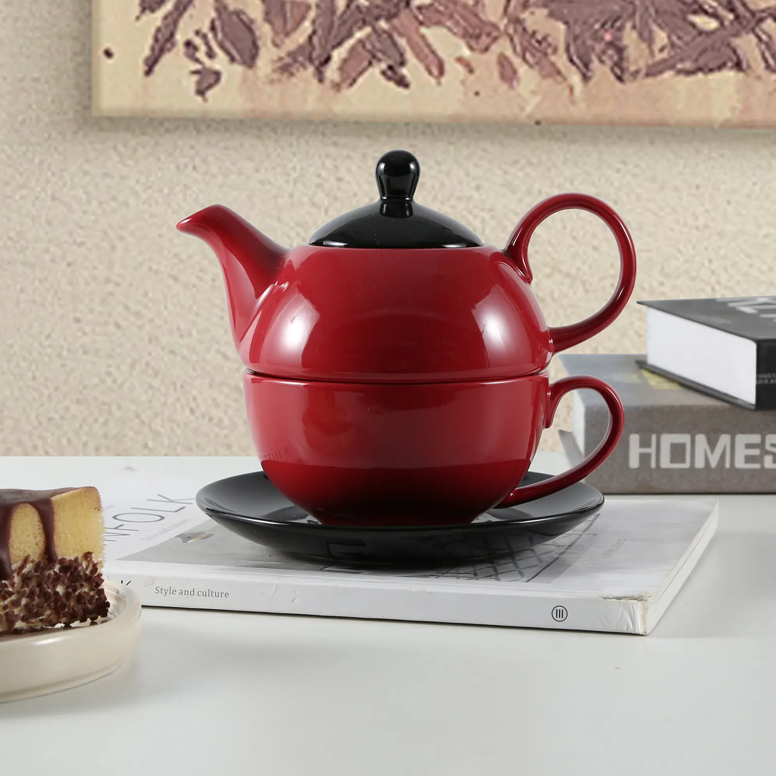 wholesale ceramic teapot and cup set (3)