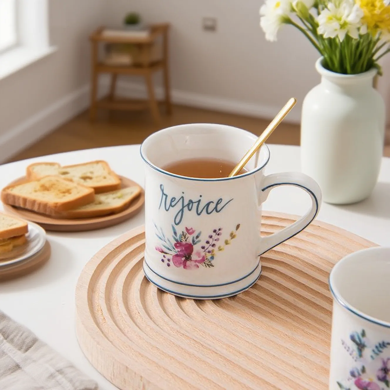 wholesale flower decor ceramic mug 3