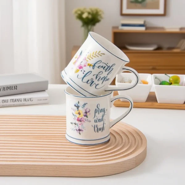 wholesale flower decor ceramic mug 4