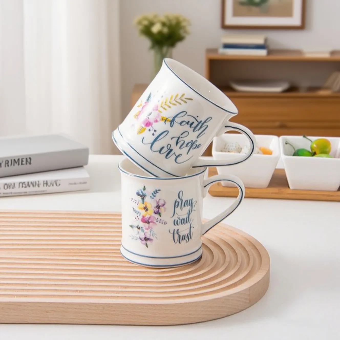 wholesale flower decor ceramic mug 4