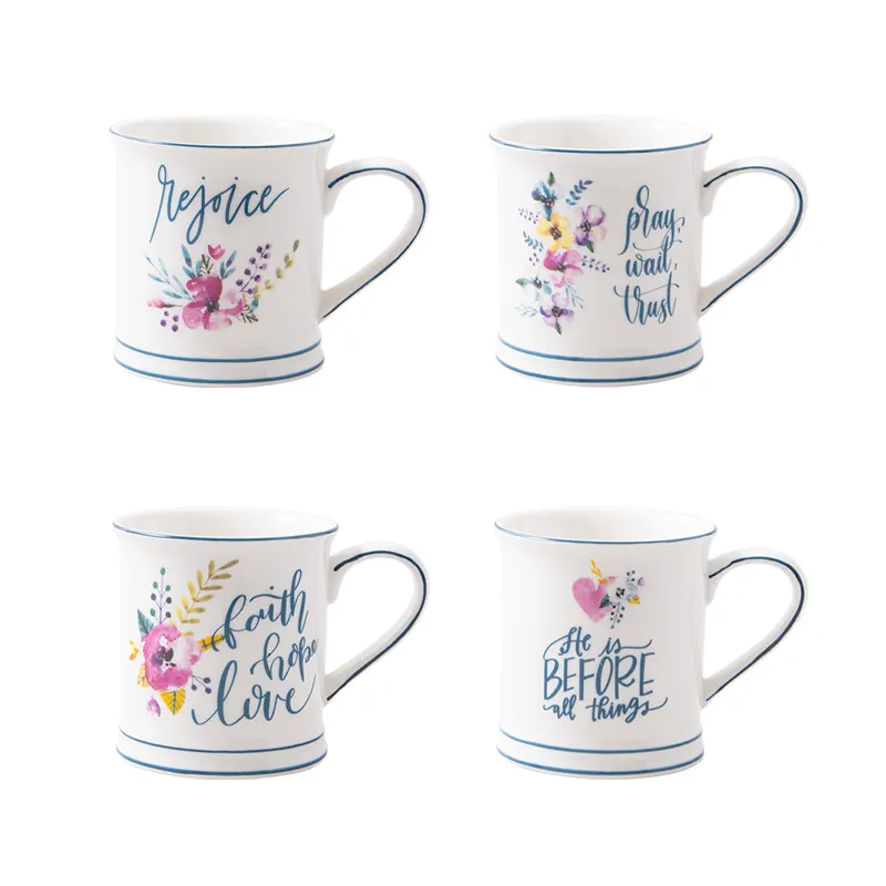 wholesale flower decor ceramic mug 7