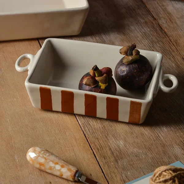 ceramic baking dishes with striped patterns (5)