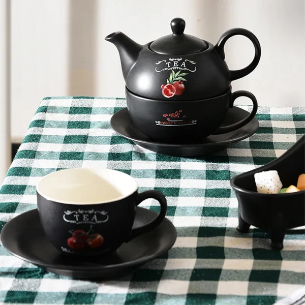 Matte Black Ceramic Kitchenware and Dinnerware Set – Includes Jars, Mugs, and Tableware