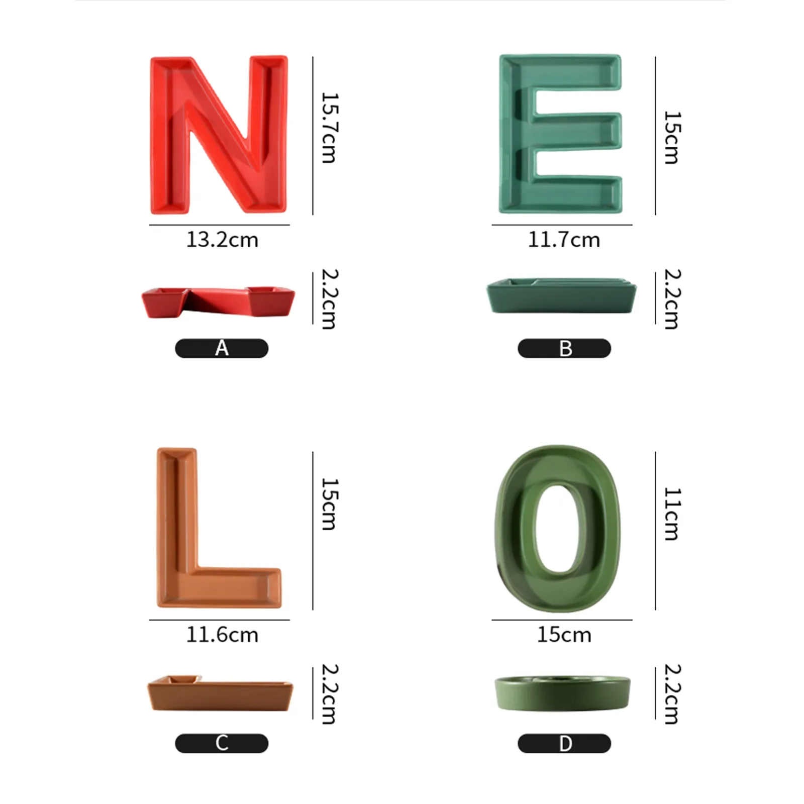 specifications of ceramic alphabet letter snack trays