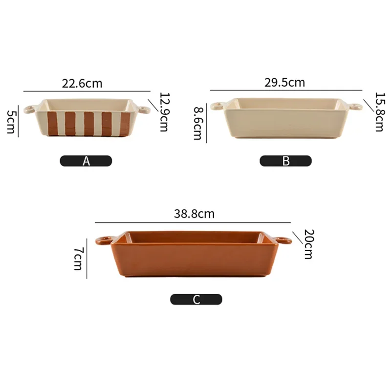 especificações de assadeiras de cerâmica