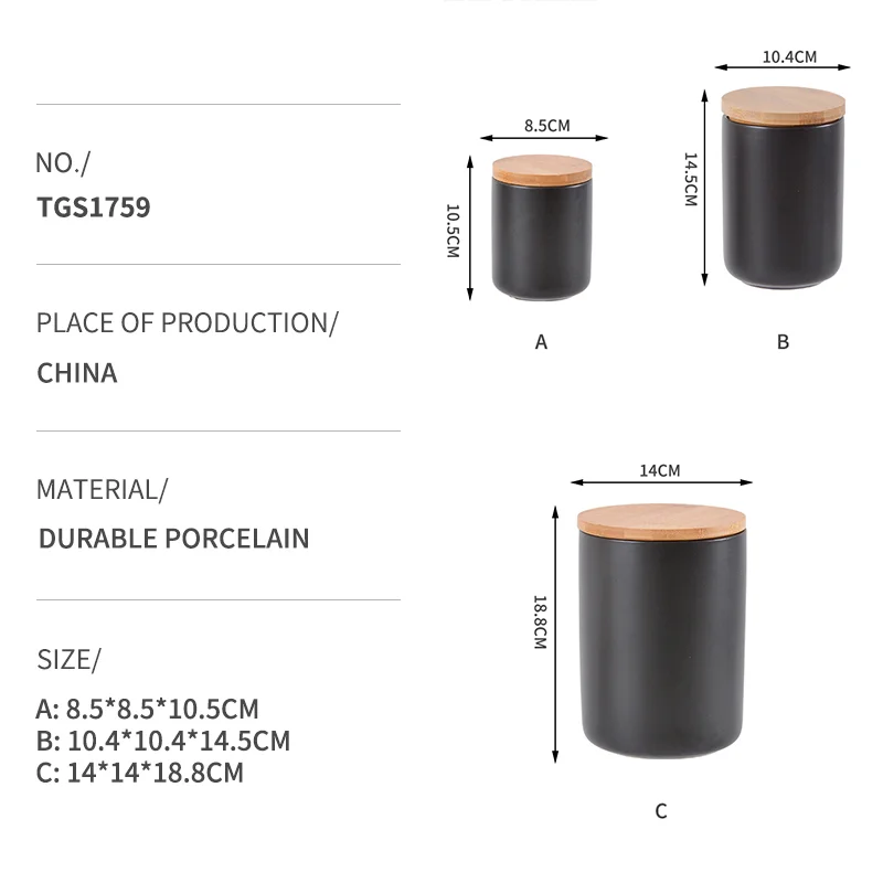 specifications of ceramic canister set