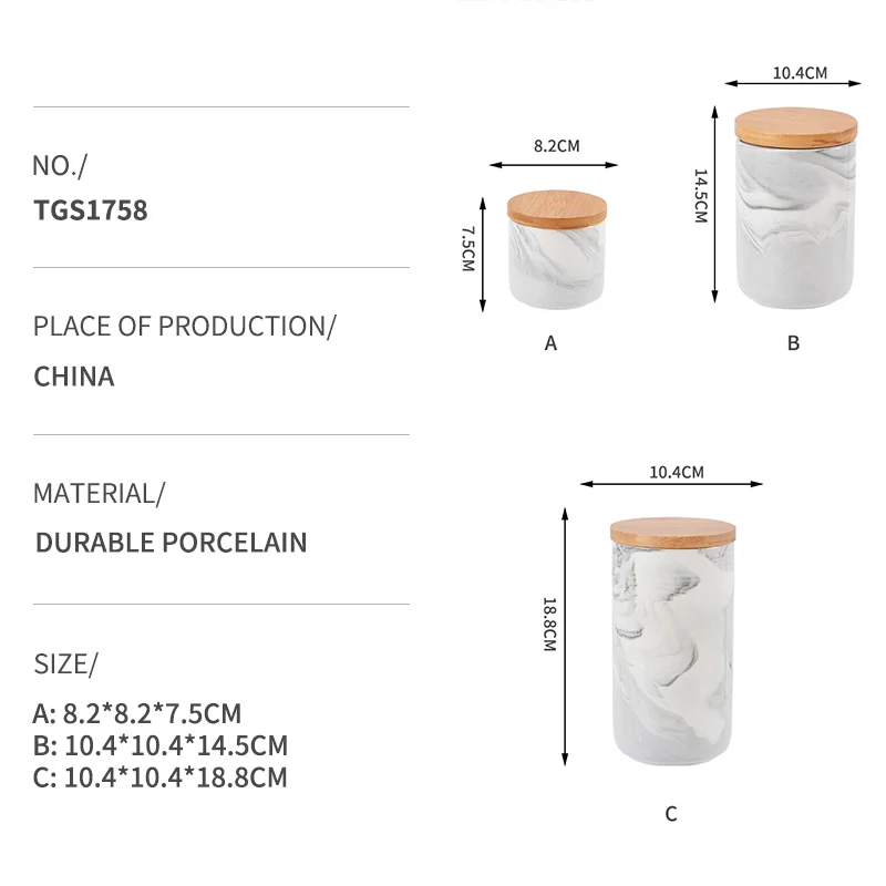 specifications of ceramic canister with lid