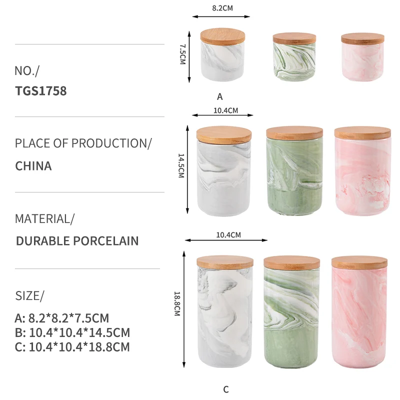 specifications of ceramic food storage canister set