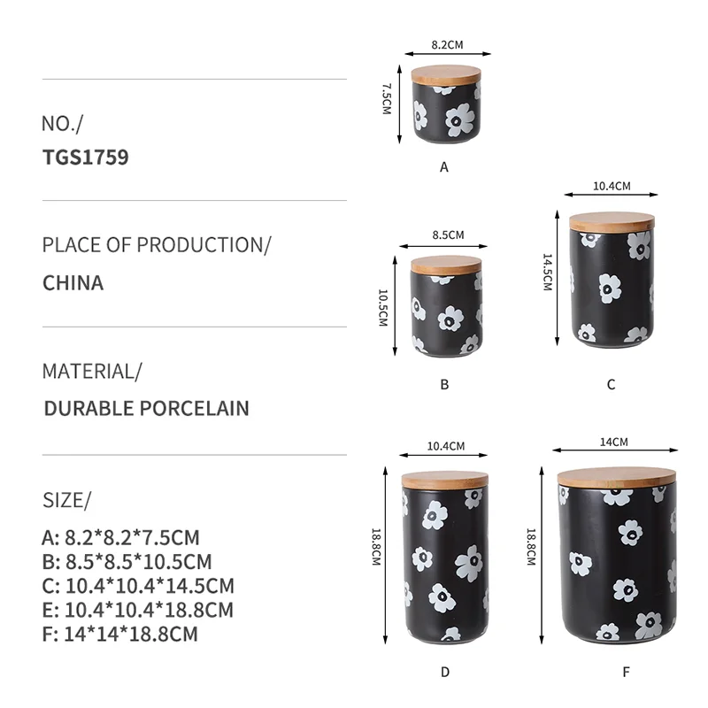 specifications of ceramic kitchen jars