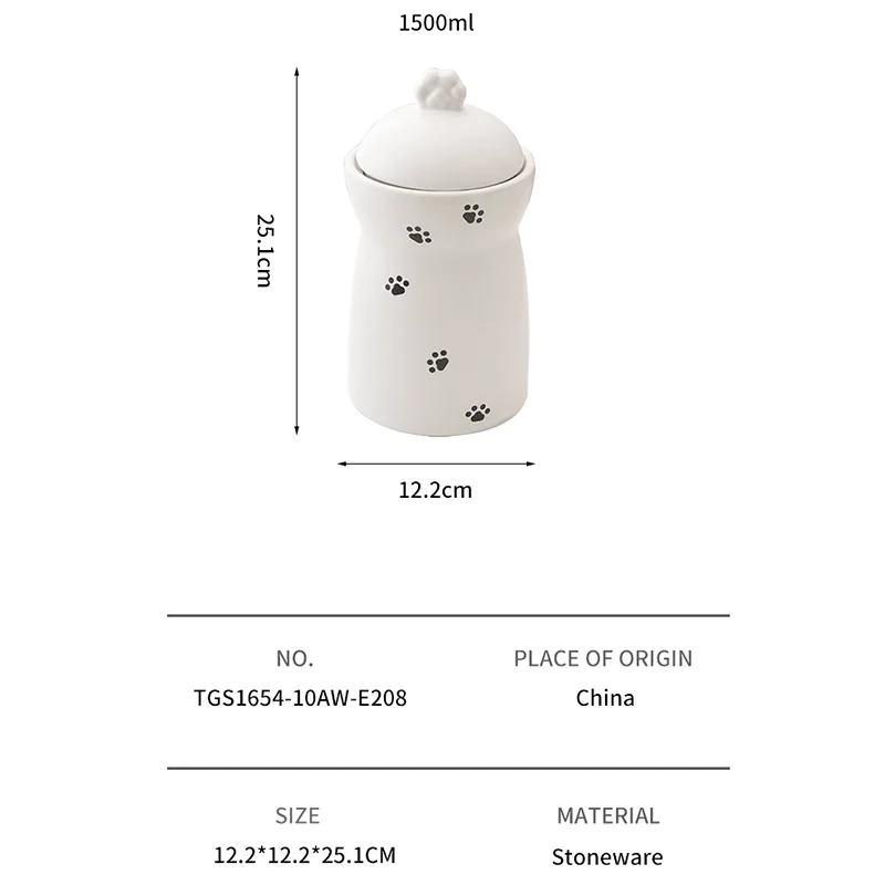 specifications of ceramic pet treat jar