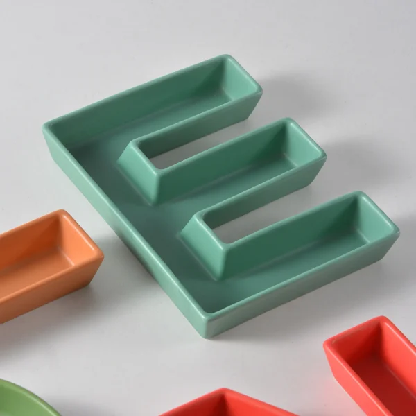 wholesale ceramic alphabet letter snack tray (2)