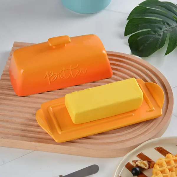 wholesale ceramic butter dish with lid (3)