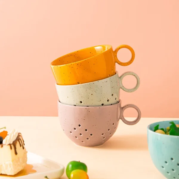 wholesale ceramic colanders with handle (2)