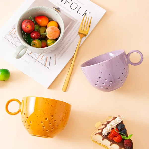 wholesale ceramic colanders with handle (3)