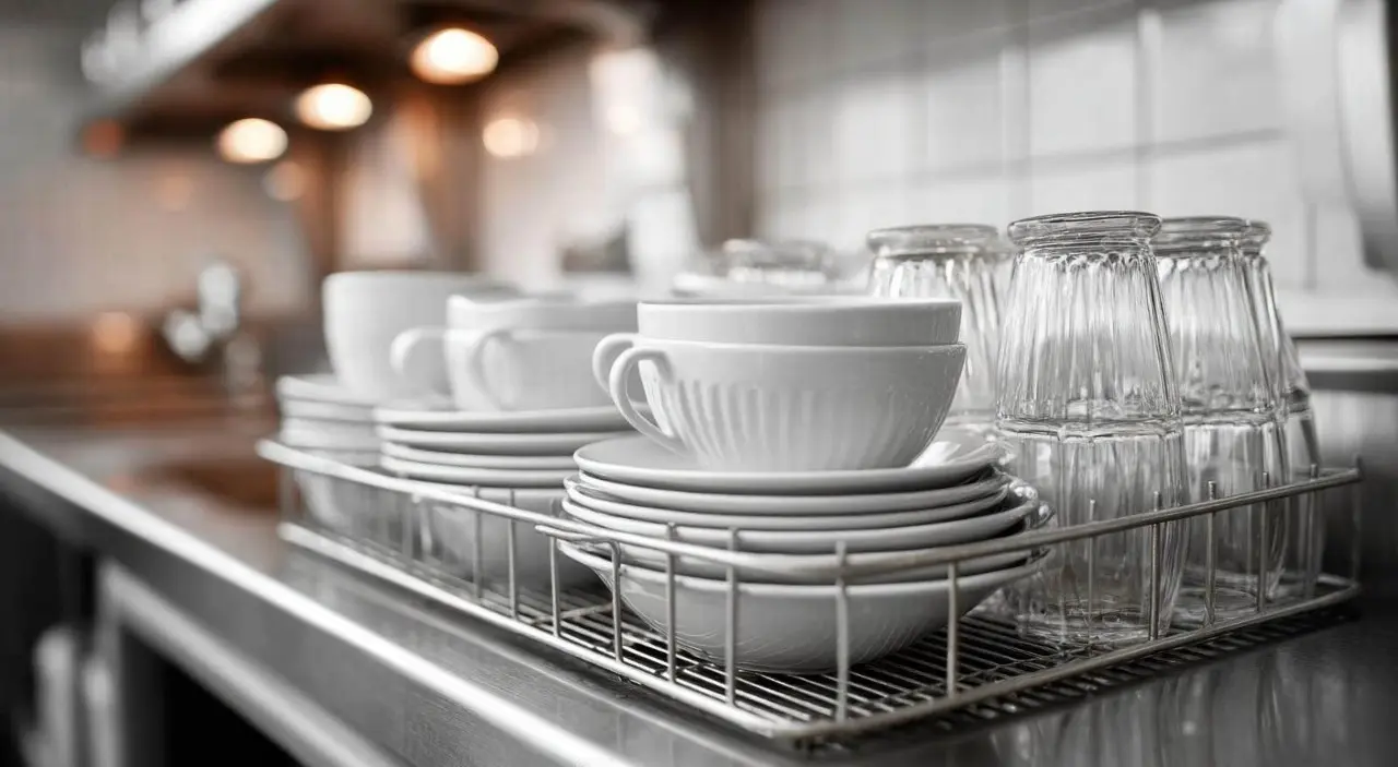 cleaning ceramic tableware