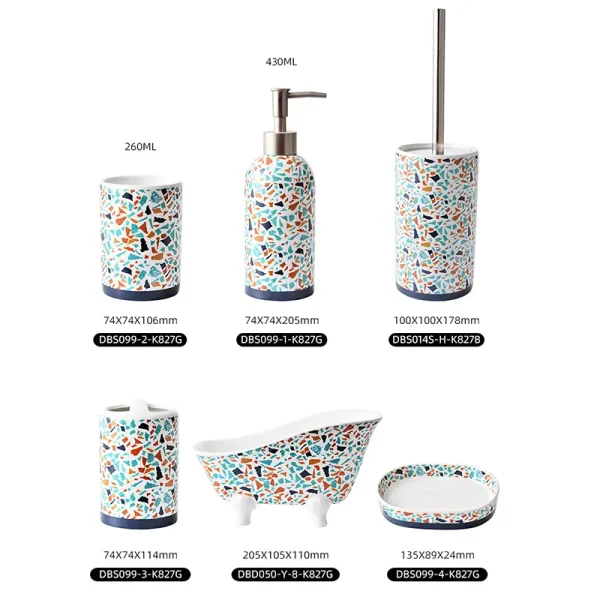specifications of bathroom accessories set