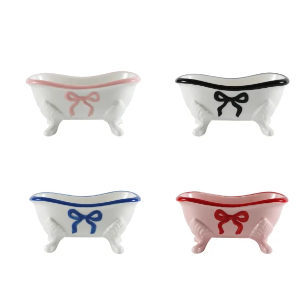 Wholesale Ceramic Bathtub Soap Dishes with Bow Accent – Wholesale Bathroom Accessories Manufacturer