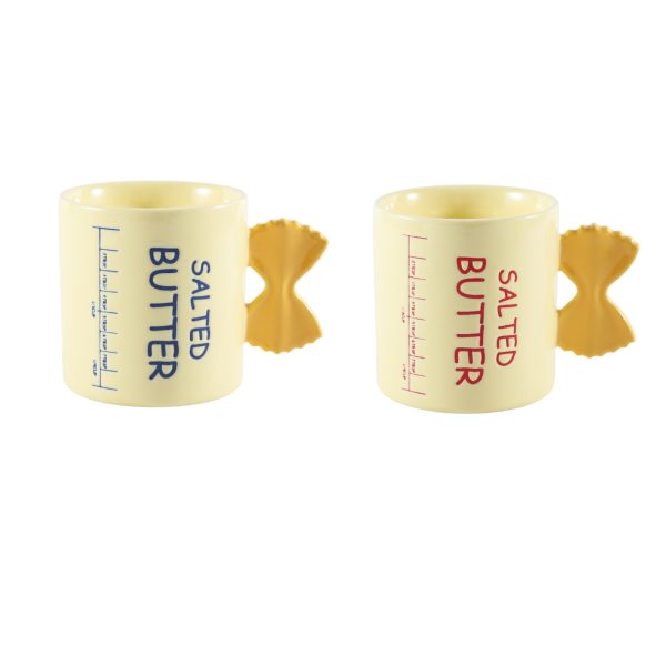 Wholesale 1980s Retro Style Ceramic Mug with Bow Handle – Ideal for Themed Restaurants, Boutique Retail Stores