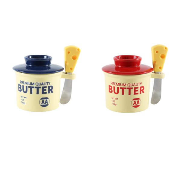 Wholesale Cream-colored Butter Crock with Butter Knife – Factory Supply, Support Customization