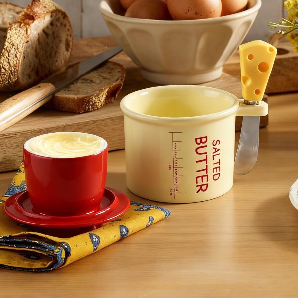 Wholesale Cream-colored Butter Crock with Butter Knife – Factory Supply, Support Customization