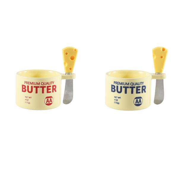 Wholesale Butter Container, Butter Crock with Butter Knife Set