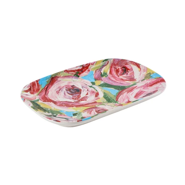 Wholesale Floral Ceramic Jewelry Plate, Rose Oil Painting Texture – Manufacturer Supply Bulk Orders