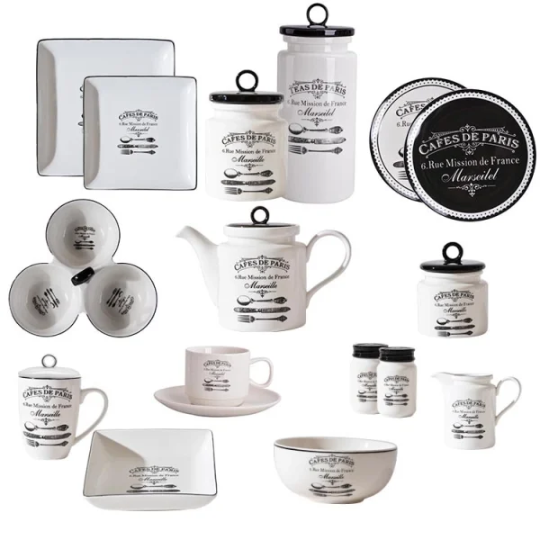 Wholesale French Country Ceramic Tableware & Canister Set