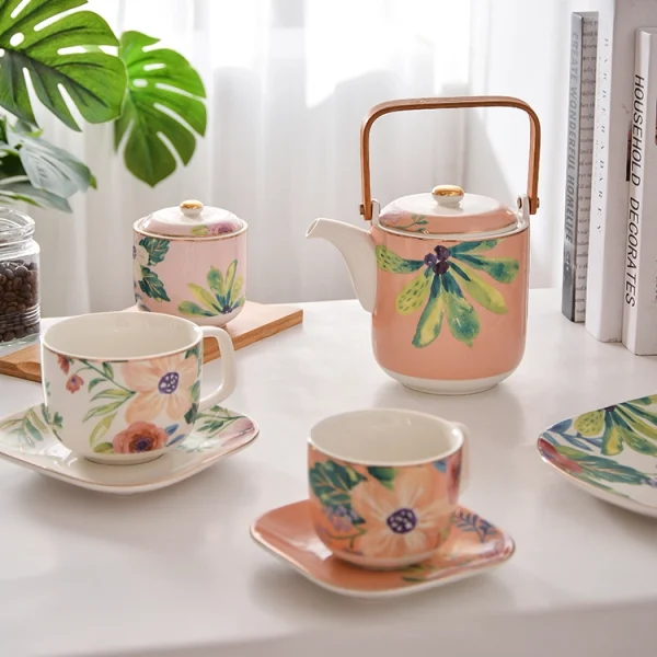 Floral Ceramic Tea Cup and Saucer Set Bulk for Wholesale Buyers