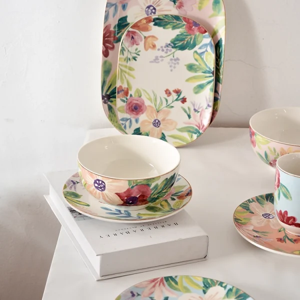 Floral Ceramic Tea Cup and Saucer Set Bulk for Wholesale Buyers