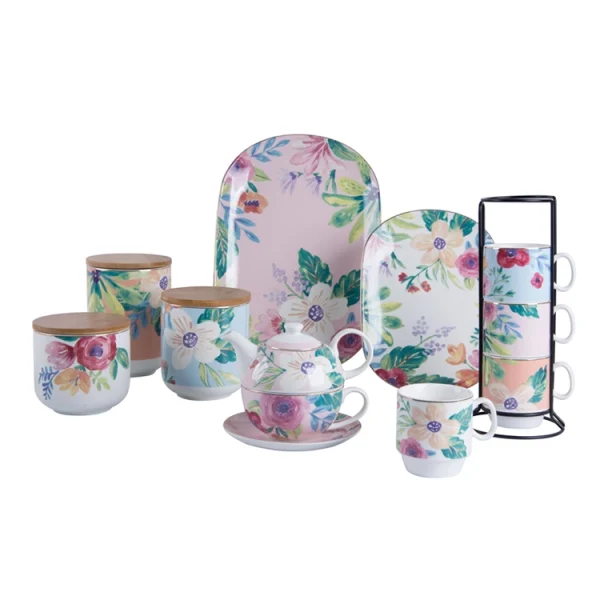 Floral Ceramic Tea Cup and Saucer Set Bulk for Wholesale Buyers