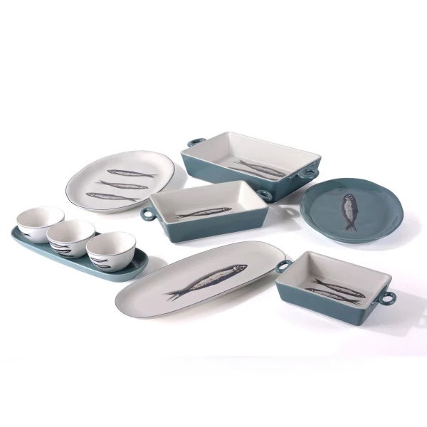 Wholesale Hand-painted Fish Ceramic Dinnerware Set for Restaurants, Hotels