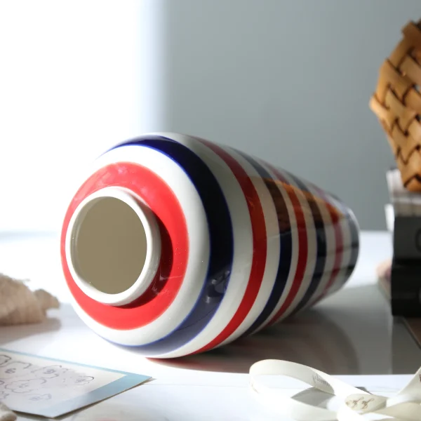 Wholesale Striped Ceramic Flower Vase for Home Decor – Ceramic Vase Manufacturer