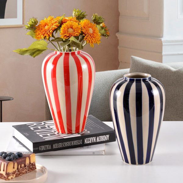 Wholesale Striped Ceramic Vases for Modern Decor – Ceramic Decor Factory Direct Supply