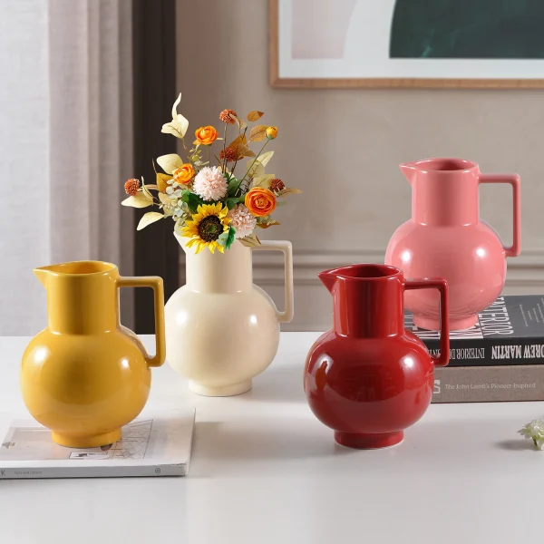 Wholesale Modern Pure Color Ceramic Pitcher Vase – Kedali Ceramic Vase Manufacturer