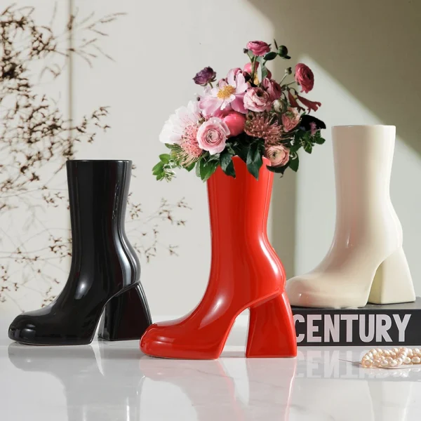 Wholesale Unique High-Heel Boot Ceramic Vase – Creative Ceramic Vase Manufacturer