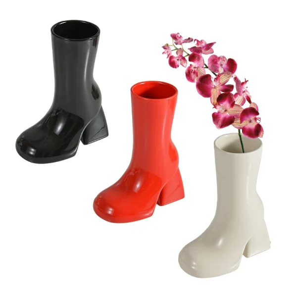 Wholesale Unique High-Heel Boot Ceramic Vase – Creative Ceramic Vase Manufacturer