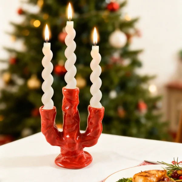 Wholesale Seaweed-shaped Candle Holders, Bulk Cerative Ceramic Candlesticks Supply