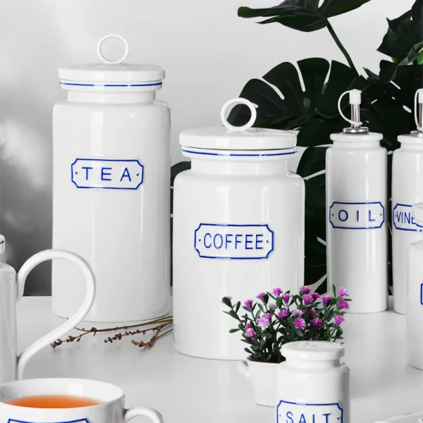 Wholesale Ceramic Tea & Coffee Set with Canisters