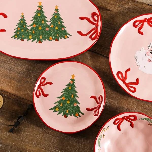 Wholesale Festive Pink Christmas Ceramic Tableware Collection – Ceramic Tableware Supplier