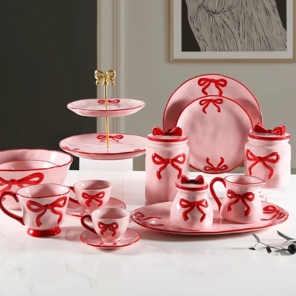 Wholesale Pink Bow Ceramic Dinnerware & Tea Set Manufacturer – Dinnerware Set Supplier