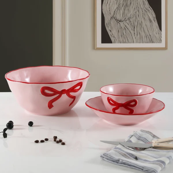 Wholesale Pink Bow Ceramic Dinnerware & Tea Set Manufacturer – Dinnerware Set Supplier