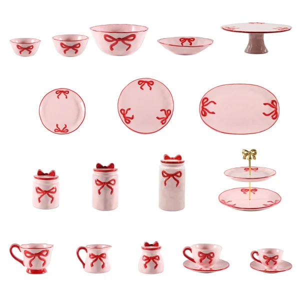 Wholesale Pink Bow Ceramic Dinnerware & Tea Set Manufacturer – Dinnerware Set Supplier